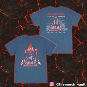 Def Leppard Rock Til You Drop 2025 Tour Dates Illustration Of Band Unisex T-Shirt