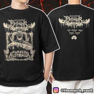 Dethklok Metalocalypse Awaken 2025 Australian Tour Dates Print On Back Unisex T-Shirt Merchandise