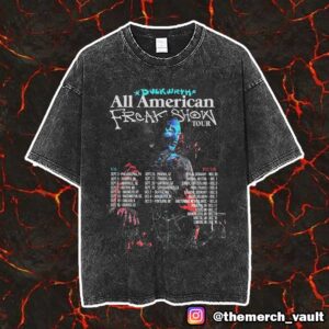 Duckwrth All American Freak Show Tour 2025 North America And EU-UK Tour Dates Poster Event Unisex Vintage Washed T-Shirt