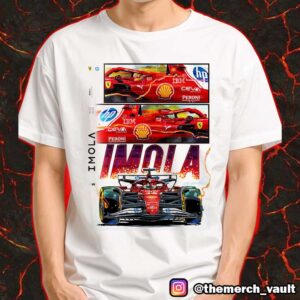 Emilia Romagna Grand Prix Artwork Cover By Simone Delladio Scuderia Ferrari HP Imola May 18 2025 Merchandise Unisex T-Shirt