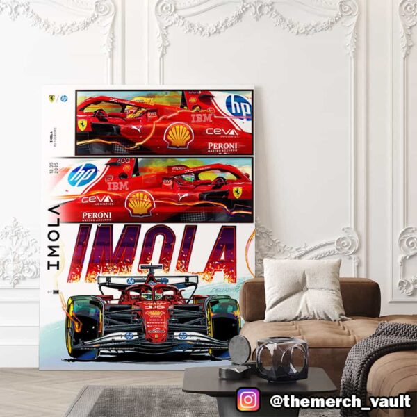 Emilia Romagna Grand Prix Artwork Cover By Simone Delladio Scuderia Ferrari HP Imola May 18 2025 Poster Canvas Home Decor