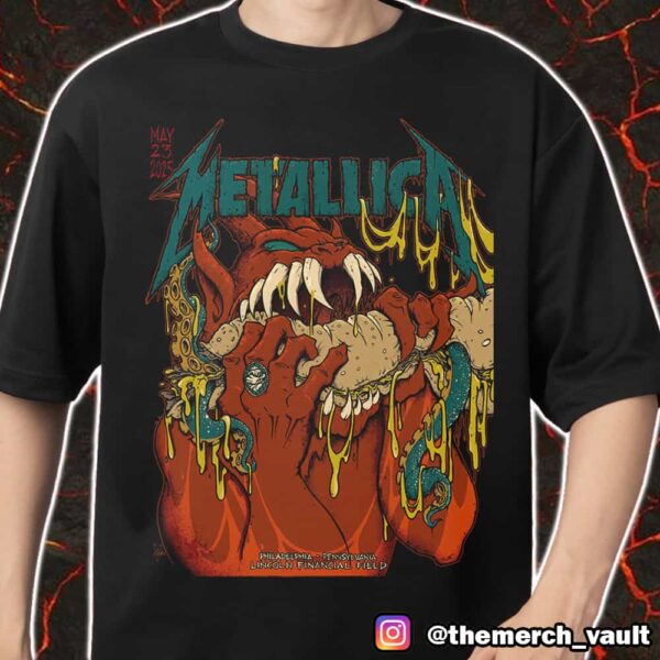 First Night Metallica M72 Philly North American Tour May 23 2025 At Philadelphia Pennsylvania Lincoln Financial Field Artwork By Tony Squindo Merch Unisex T-Shirt