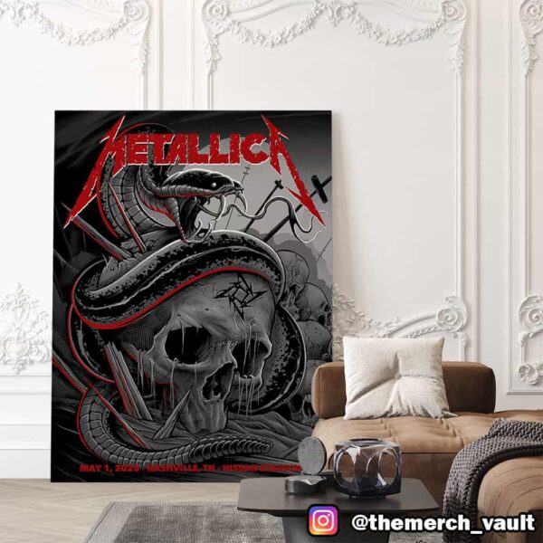 First Night Of Metallica M72 Nashville North America Tour Pop Up Event Poster By Maxxer242 No Repeat Weekend May 1 2025 At Nissan Stadium Poster Canvas