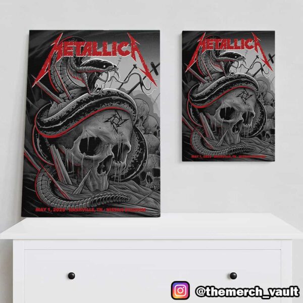 First Night Of Metallica M72 Nashville North America Tour Pop Up Event Poster By Maxxer242 No Repeat Weekend May 1 2025 At Nissan Stadium Poster Canvas