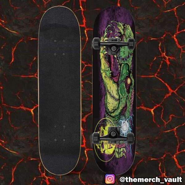 Frankens T-Rex Dinosaur Artwork At CCXP MX 2025 Skateboard Decks Limited Edition By Puis Calzada
