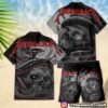 Metallica Skull Pattern Logo Summer Collection Hawaiian Shirt And Beach Shorts (Men And Women Sets)