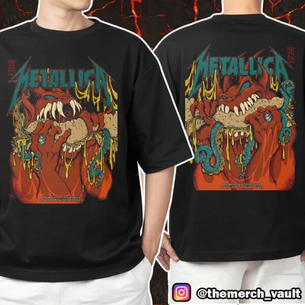 Full Shows Metallica M72 Philly North American Tour May 23-25 2025 At Philadelphia Pennsylvania Lincoln Financial Field Artwork By Tony Squindo Unisex T-Shirt Merchandise