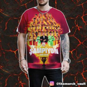 Galatasaray Team Players Championship Victory 2024-2025 Ziraat Turkish Cup Congratulations Ziraat Türkiye Kupası Şampiyonu Winner All Over Print Graphic T-Shirt, Hoodie