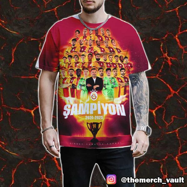 Galatasaray Team Players Championship Victory 2024-2025 Ziraat Turkish Cup Congratulations Ziraat Türkiye Kupası Şampiyonu Winner All Over Print Graphic T-Shirt, Hoodie