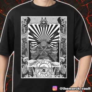 Guns N’ Roses 2025 Tour At Yokohama Japan May 5 2025 Poster Event By Ramiro Samurai Artwork Black And White Style Merch Unisex T-Shirt