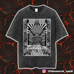 Guns N’ Roses 2025 Tour At Yokohama Japan May 5 2025 Poster Event By Ramiro Samurai Artwork Black And White Style Unisex Vintage Washed T-Shirt