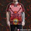 Guns N’ Roses 2025 Tour At Yokohama Japan May 5 2025 Poster Event By Ramiro Samurai Artwork Black And White Style All Over Print Graphic Tee