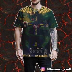 Guns N’ Roses Event Tour Poster May 13 2025 At Thunder Dome Muang Thong Thani Bangkok Thailand Artwork Design By hard.sk00l All Over Print Graphic Tee
