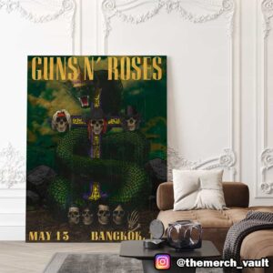 Guns N’ Roses Event Tour Poster May 13 2025 At Thunder Dome Muang Thong Thani Bangkok Thailand Artwork Design By hard.sk00l Poster Canvas Home Decor