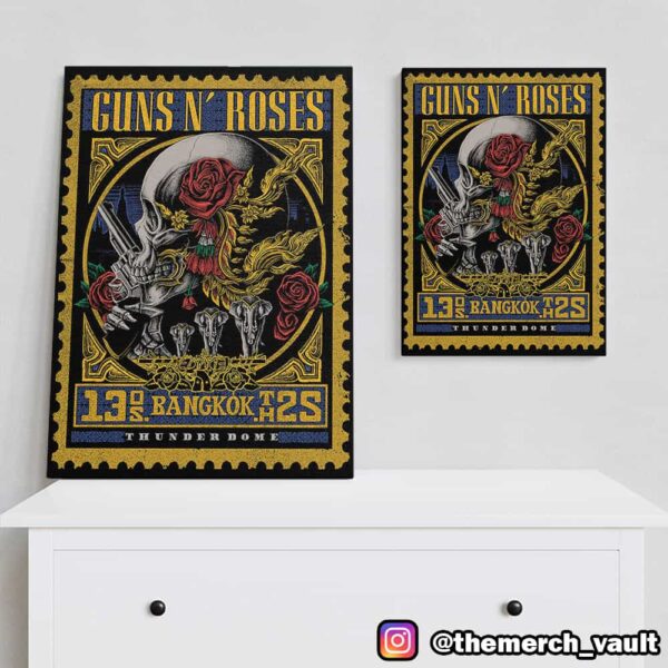 Guns N’ Roses Tour Poster At Thunder Dome Muang Thong Thani In Bangkok Thailand May 13 2025 Poster Canvas