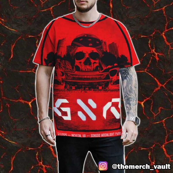 Guns N’ Roses Tour Poster May 1 2025 At Incheon Korea Songdo Central Park Because What You Want And What You Get Are Two Completely Different Things Tour All Over Print Graphic Tee