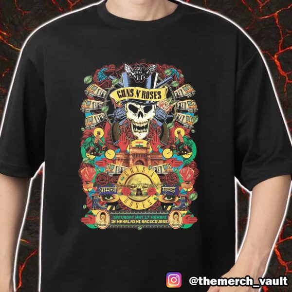 Guns N’ Roses Tour Show Poster Saturday May 17 2025 At Mumbai In Mahalaxmi Race Course Merch Unisex T-Shirt