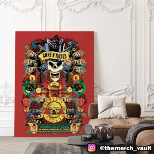 Guns N’ Roses Tour Show Poster Saturday May 17 2025 At Mumbai In Mahalaxmi Race Course Poster Canvas Home Decor