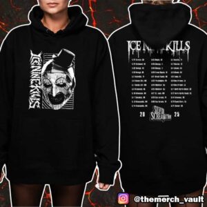 Ice Nine Kills The Silver Scream Tour 2025 Art The Clown Artwork With Tour Dates Print On Back Unisex T-Shirt Merchandise