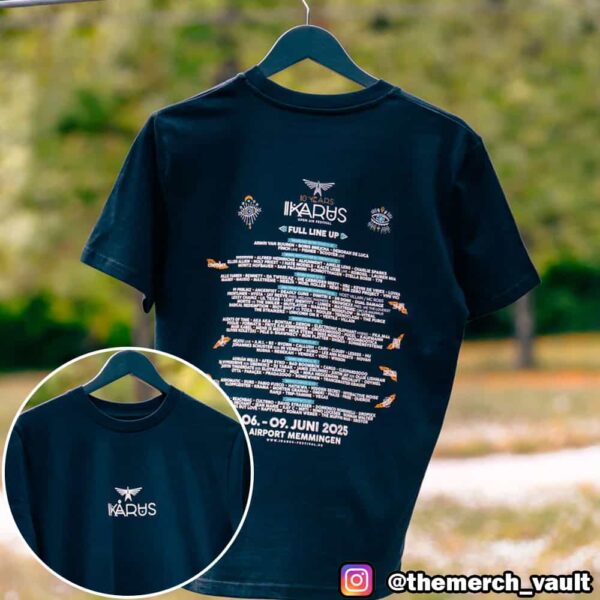 Ikarus Festival 6-9 June 2025 At Airport Memmingen Bio-Baumwolle Line Up Unisex Merch T-Shirt