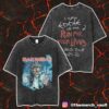 Iron Maiden Run For Your Lives 2025 World Tour Eddie Wants To Axe You A Question Artwork With Tour Dates Backprint Merch Unisex Two Sided Washed T-Shirt