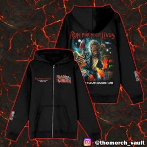 Iron Maiden New Arrivals Merch Akirant’s Stunning Artwork Eddie On The Back Run For Your Lives World Tour 2025-26 Unisex Zip Hoodie
