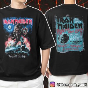 Iron Maiden Run For Your Lives Est 1975 World Tour 2025 Eddie In Budapest Arena Hungary 27-28 May 2025 Unisex T-Shirt Merchandise