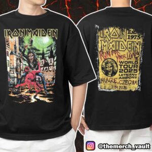 Iron Maiden Run For Your Lives Est 1975 World Tour 2025 Eddie In Prague Czechia Letnany Airport May 31 2025 Unisex T-Shirt Merchandise
