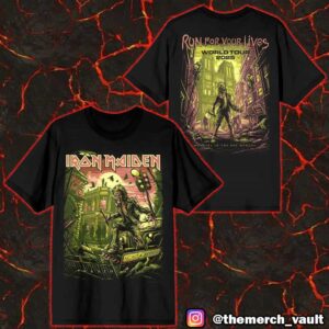 Iron Maiden Run For Your Lives World Tour 2025 Wrathchild Rue Morgue Eddie Artwork Unisex T-Shirt