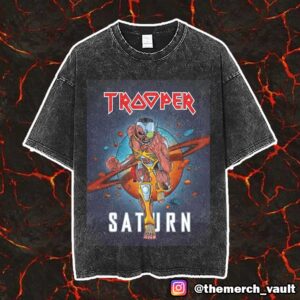 Iron Maiden Trooper Saturn ByPivovar Elektrarna Brewed Art By Jaroslav Jancik New Arrivals 2025 Vintage Washed Unisex T-Shirt