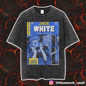 Jack White With Bell And The Vertigo Waves Night 1 Poster By Johnny Dombrowski For ACL Live At The Moody Theater May 4 2025 Austin TX Unisex Vintage Washed T-Shirt
