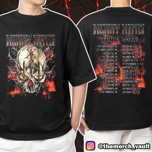 Kerry King The Skull Blast 2025 Tour Dates Eye Crosses Skull Tee Version Unisex T-Shirt Merchandise