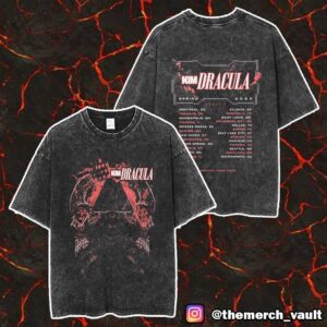 Kim Dracula US Spring Tour 2025 With Tour Dates Print On Back Unisex Washed T-Shirt
