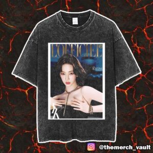 L’Officiel Korea Special Issue 2025 Summer Cover Is Aespa Karina Official YK Edition Unisex Vintage Washed T-Shirt
