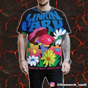 Linkin Park Raleigh Poster Art By Dabsmyla From Zero World Tour May 6 2025 At Lenovo Center All Over Print Graphic Tee
