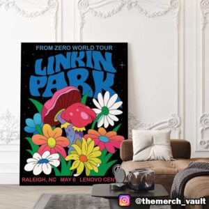 Linkin Park Raleigh Poster Art By Dabsmyla From Zero World Tour May 6 2025 At Lenovo Center Canvas Poster