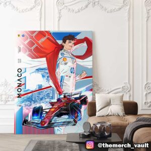 Making Our Way To Monaco GP 2025 Charles Lecler Cover Art By Valeria Favoccia Poster Canvas Home Decor