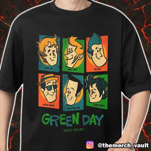 Meet The Full Band Members Green Day Saviors Tour 2025 Artwork Design By Ed Vill Merch Unisex T-Shirt