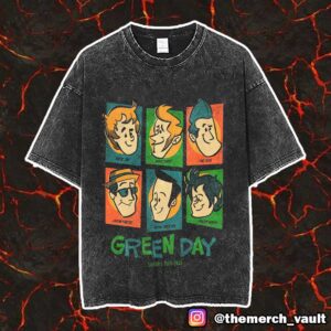 Meet The Full Band Members Green Day Saviors Tour 2025 Artwork Design By Ed Vill Vintage Washed Unisex T-Shirt