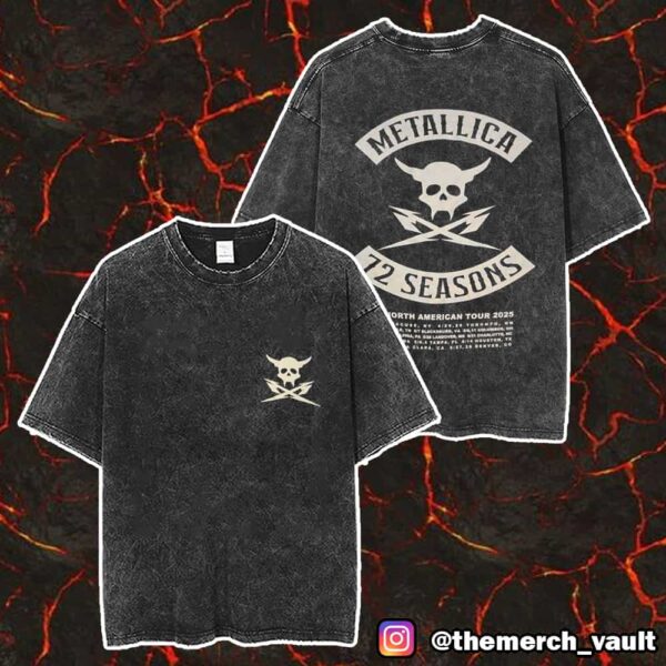 Metallica 72 Seasons Tour Dates M72 North American Tour 2025 Unisex Washed T-Shirt