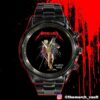 Metallica M72 Philly North American Tour 2025 Philadelphia Eagle Artwork By Brandon Heart 23-25 May 2025 At Lincoln Financial Field Time Teller Black Stainless Steel Watch