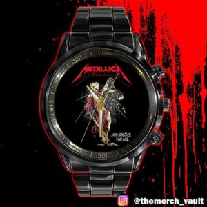 Metallica Album Artwork …And Justice For All Time Teller Black Stainless Steel Watch