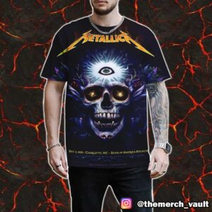 Metallica M72 Charlotte May 31 2025 North American Tour At Bank Of America Stadium Poster Event Artwork Design By NC Winters All Over Print Graphic T-Shirt, Hoodie