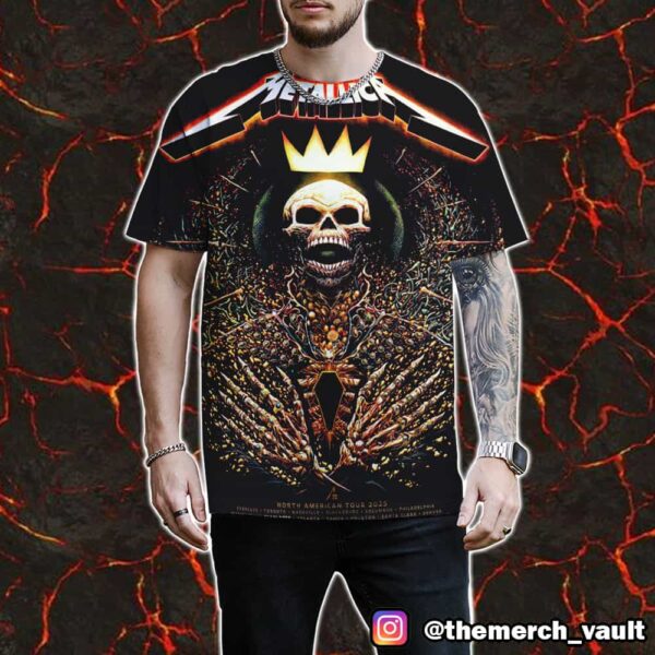 Metallica M72 Charlotte Pop Up Shop Poster Exclusive Limited By milestsang North American Tour 2025 At Bank Of America Stadium All Over Print Graphic T-Shirt, Hoodie