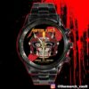 Metallica M72 Landover North American Tour May 28 2025 At Northwest Stadium Maryland Skull NFL Washington Commanders Poster Artwork Pop Up Time Teller Black Stainless Steel Watch