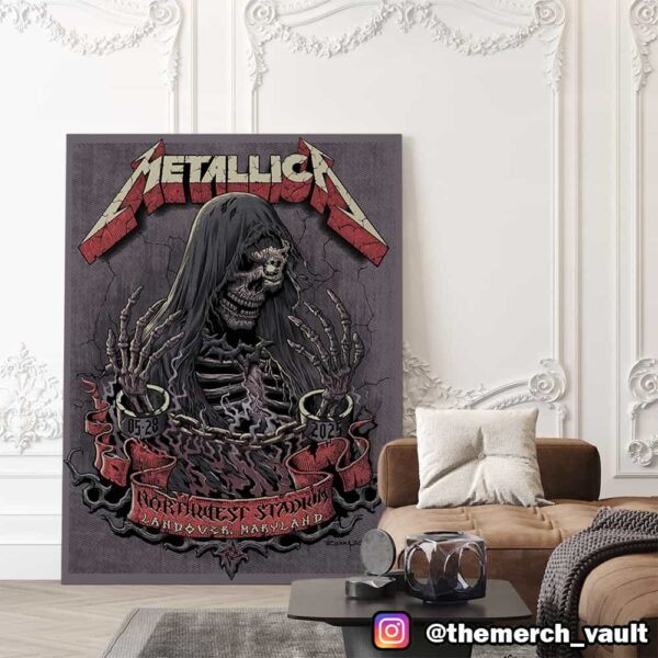 Metallica M72 Landover Poster Event Show Artwork By Cisco Rivera May 28 2025 At Northwest Stadium Landover Maryland Met On Tour Poster Canvas Home Decor