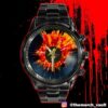 Metallica M72 Landover North American Tour May 28 2025 At Northwest Stadium Maryland Skull NFL Washington Commanders Poster Artwork Pop Up Time Teller Black Stainless Steel Watch