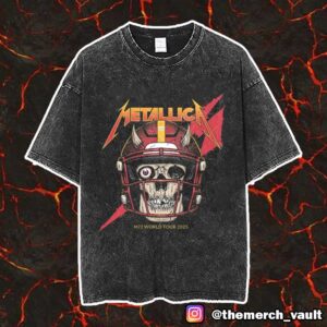 Metallica M72 Landover North American Tour May 28 2025 At Northwest Stadium Maryland Skull NFL Washington Commanders Poster Artwork Pop Up By Ian Williams Washed Unisex T-Shirt