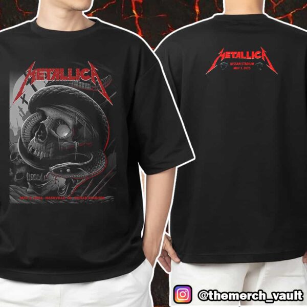 Metallica M72 Nashville Night 2 May 3 2025 Event Tee Artwork By Maxxer242 At Nissan Stadium No Repeat Weekend North American Tour Unisex T-Shirt Merchandise