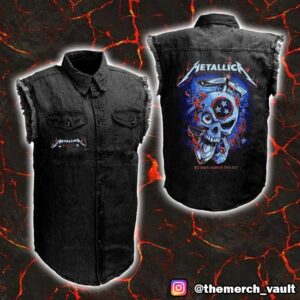 Metallica M72 Nashville Pop-Up Shop Event Sleeveless By Landon Armstrong North American Tour 2025 Limited Edition Sleeveless Denim Jacket Shirt